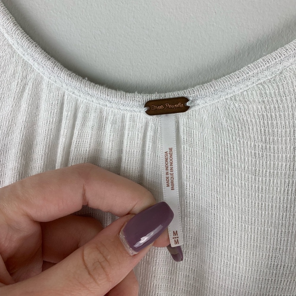 Free People Float Away White Deep V Tank Top - Picture 6 of 8